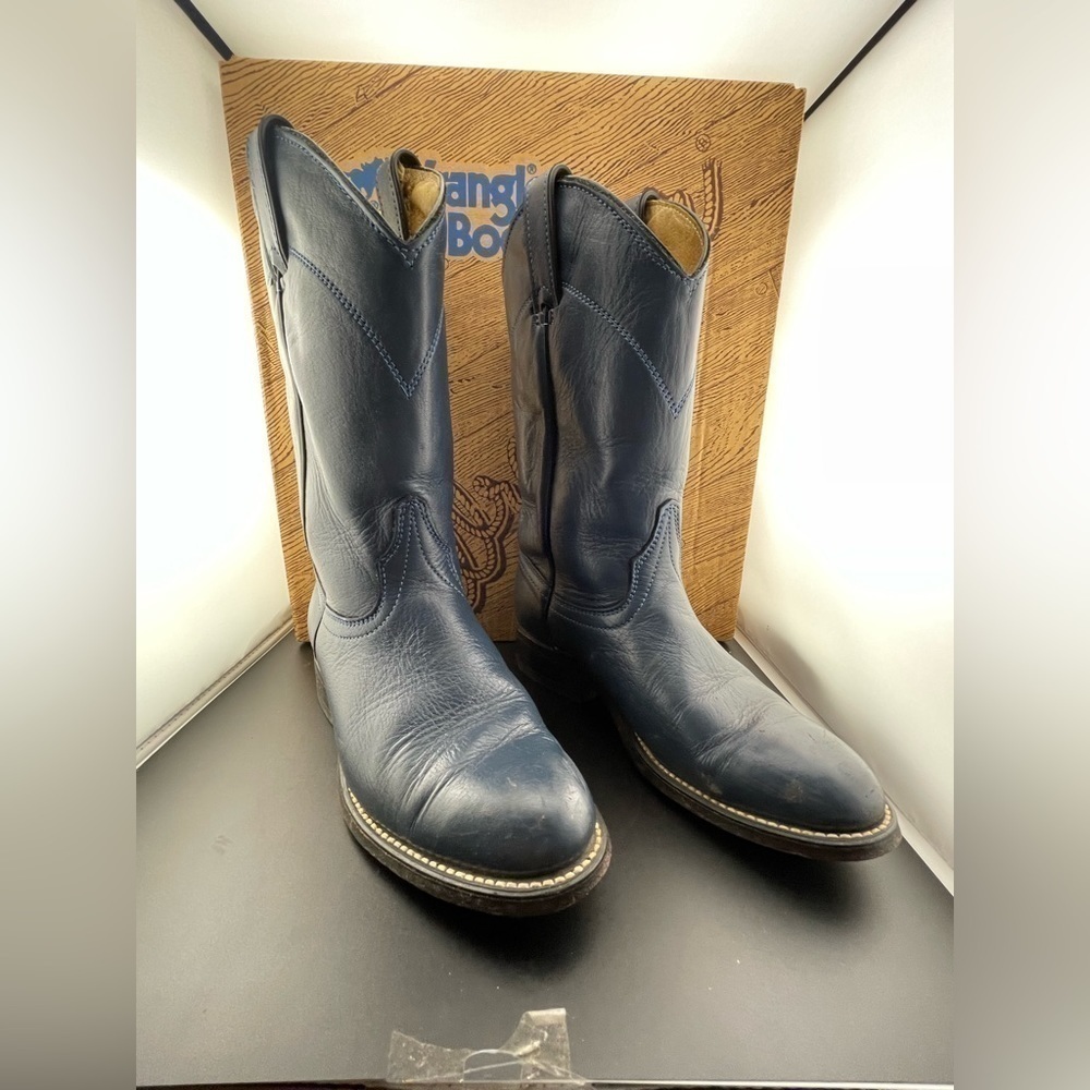 Vintage Cowboy Boots Wrangler Western Womens Blue Cowgirl Boots 5.5M‌‌‌‌‌‌‌‌‌‌‌